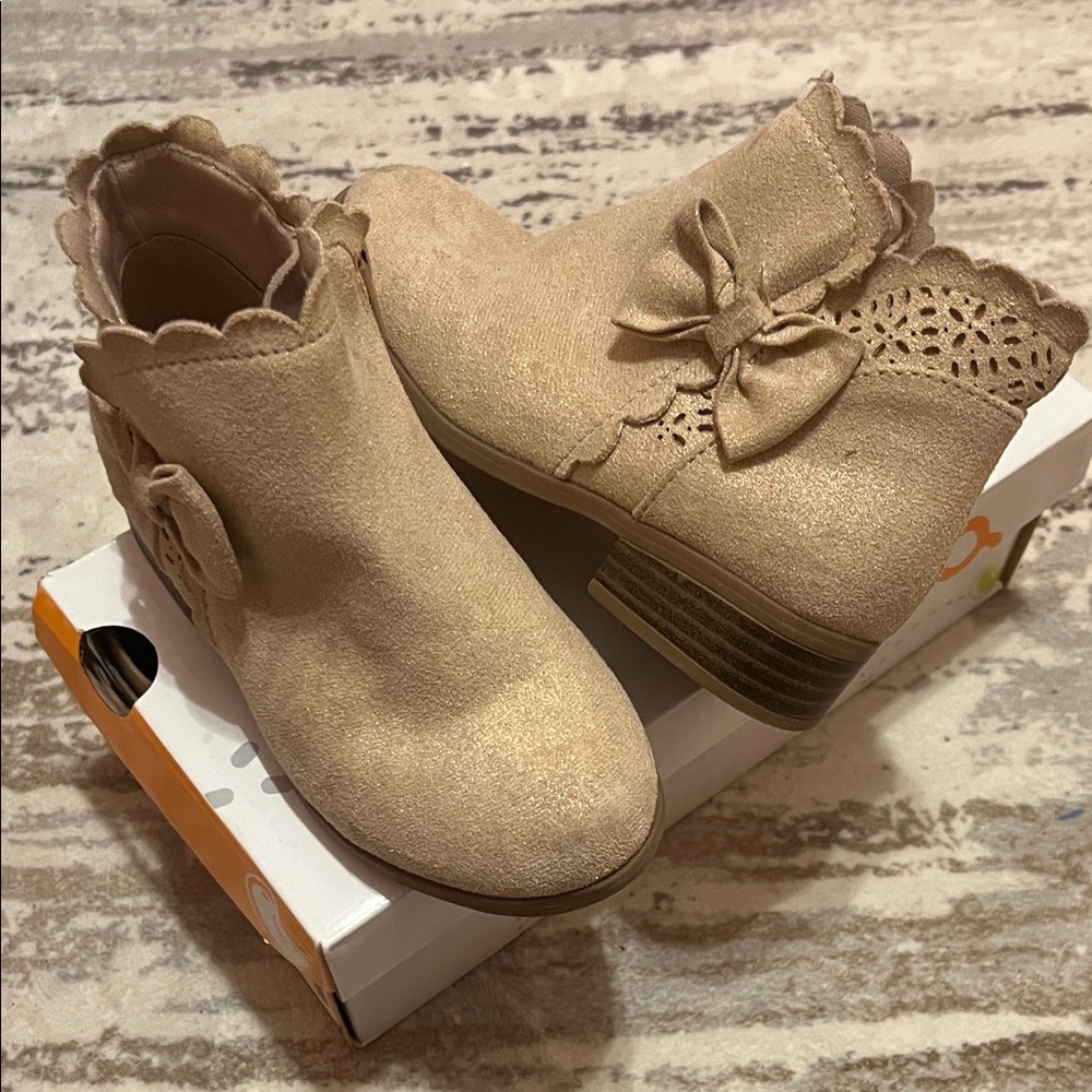 Girls rose gold booties size 10